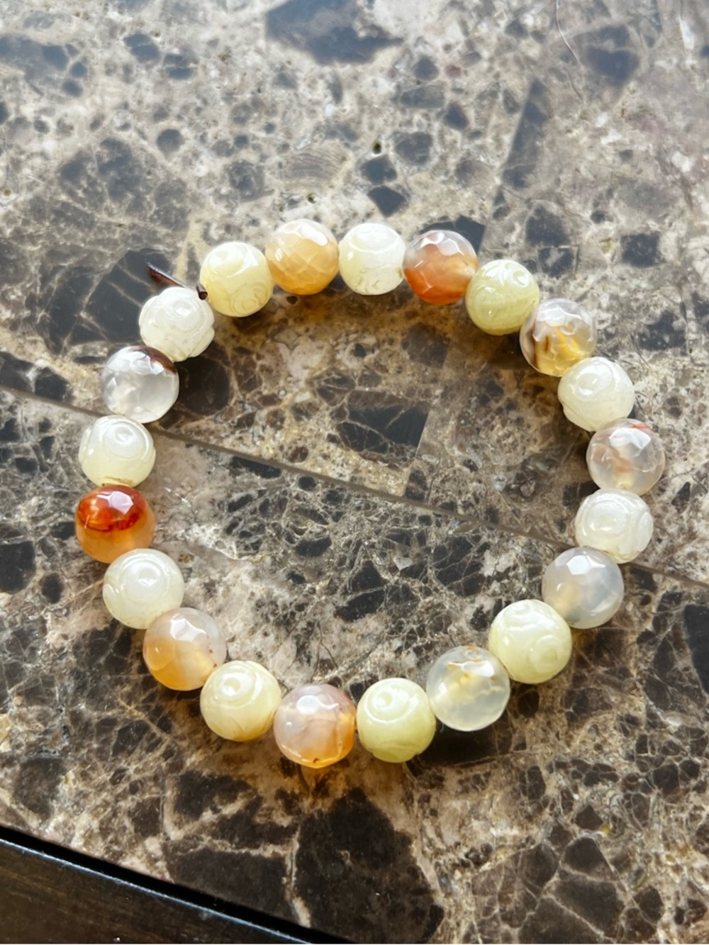 Golden Silk Jade Beaded Bracelet